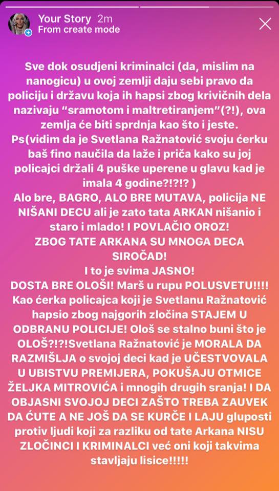 Jelena Karleuša brani policiju od Svetlane Ražnatović: Alo bre, BAGRO MUTAVA, policija NE NIŠANI DECU