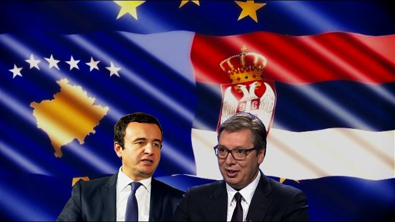 IFIMES Prevremeni izbori na Kosovu 2021: Šansa za novi početak? Kurti Vucic Zastave Kosovo Srbija 800x450 1