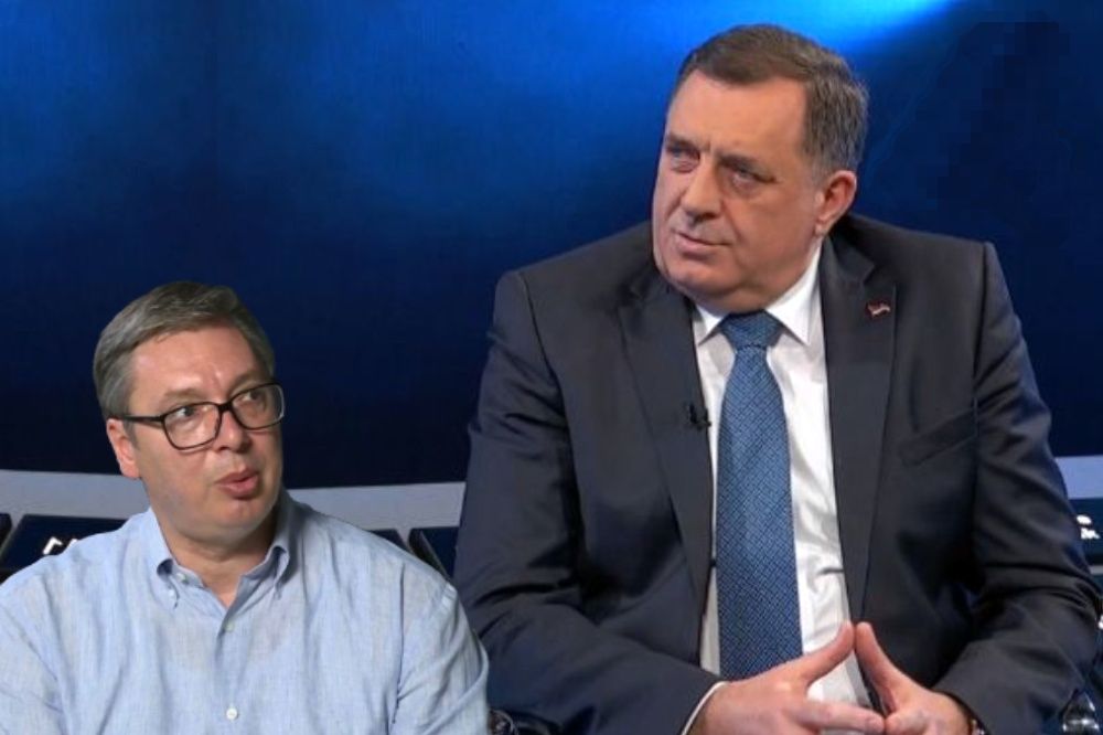 Dodikov portparol DEMANTOVAO VUČIĆEVE LAŽI: „BiH nije uvela sankcije Rusiji! Vucic Dodik 1000x666 1