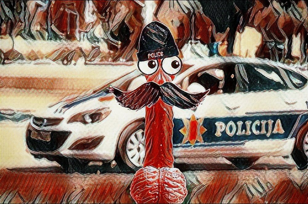 Aforizmi Milana Gajovića: Rado ide Crnogorac u policajce. Voli da bude ud vlasti! Dildo Policija Crna Gora 1000x666 1