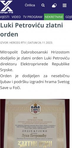 Vukanović: Zašto Crkva dijeli narod i urušava ugled podjelom ordenja korumpiranim političarima? Screenshot 20231127 023415 Chrome 244x500 1