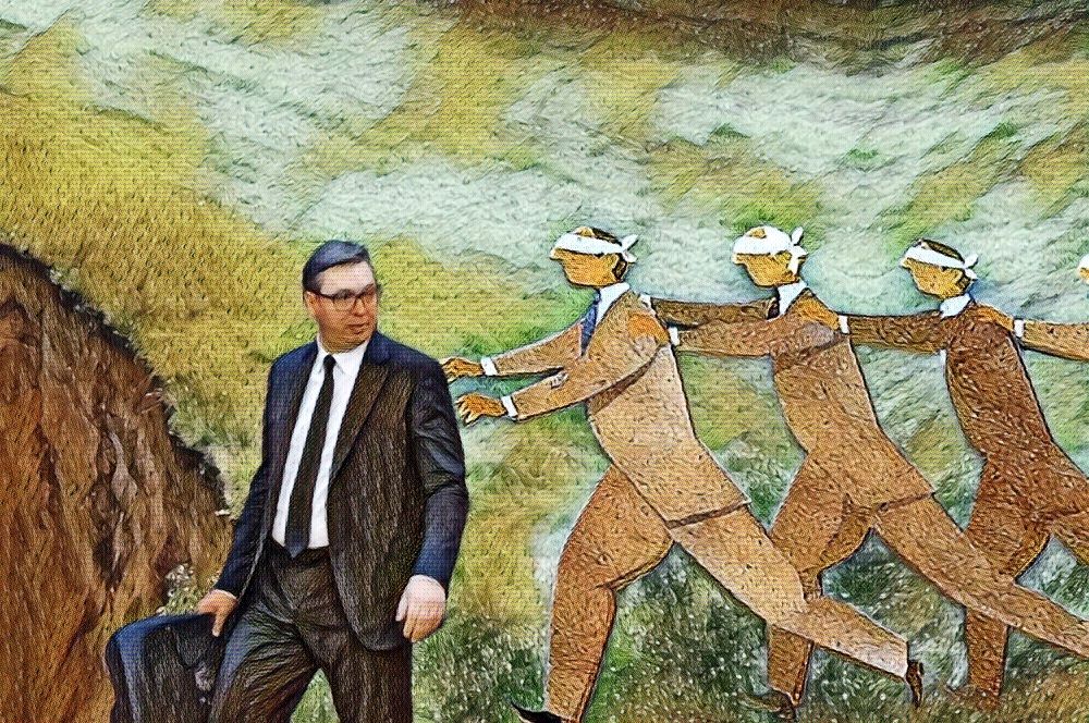 Marin: Idemo iz krize u novu krizu da bi stigli do: krize! Vucic Provalija Vodja Slepci 1000x666 1