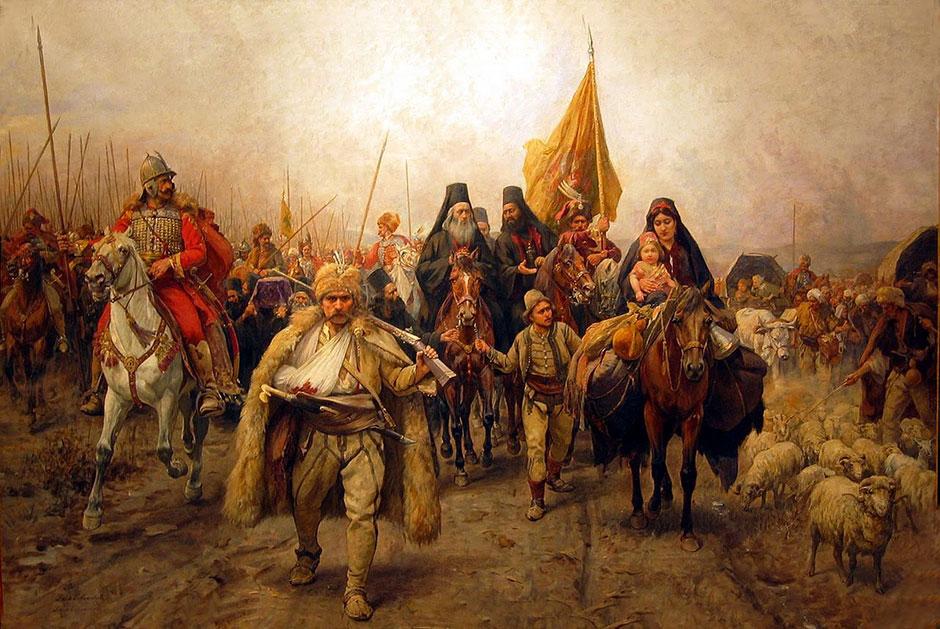 Kako je nastala "Seoba Srba", čuveno delo Paje Jovanovića Paja Jovanovic Seoba Srba Foto Wikipedia 629x940