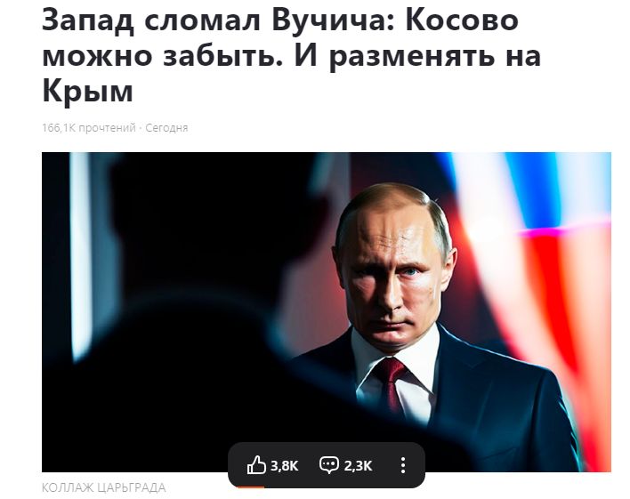 Ruski mediji: Zapad je slomio Vučića, Kosovo može da se zaboravi i zameni za Krim Putin Dzen